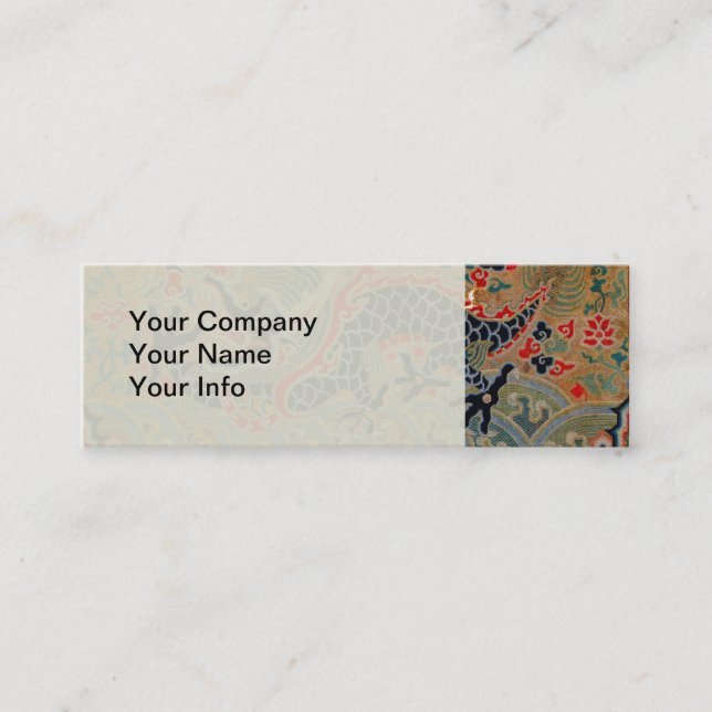 Chinese Dragon Symbol Antique Asian Mini Business Card (Front)