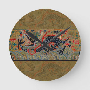 Chinese Dragon Symbol Antique Asian Round Clock