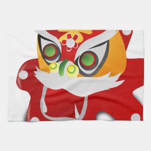 chinese dragon tea towel