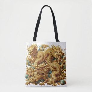 chinese dragon tote bag