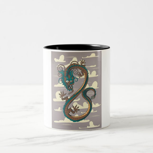 Chinese Dragon Two-Tone Coffee Mug (Center)