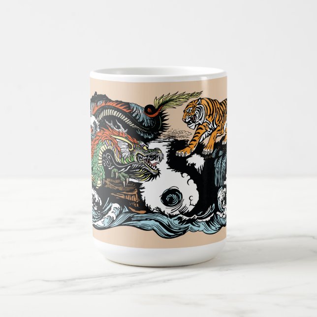 Chinese Dragon versus Tiger Coffee Mug (Center)