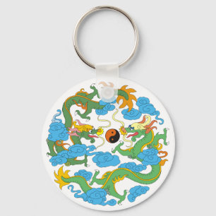 Chinese Dragon Yin Yang Key Ring
