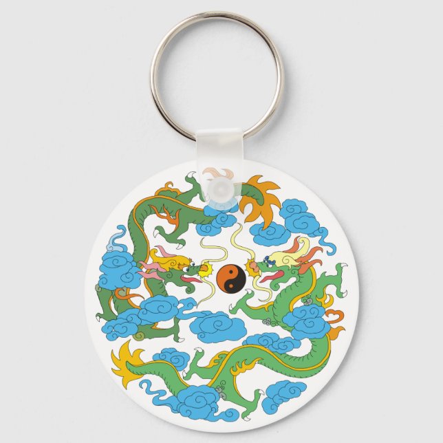 Chinese Dragon Yin Yang Key Ring (Front)