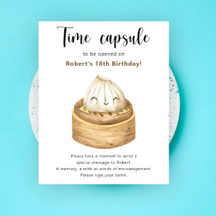 Chinese dumpling Time Capsule 1st birthday Poster