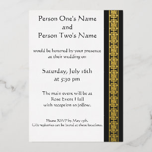 Chinese Elegance in Black Foil Invitation