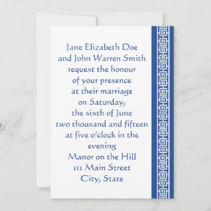Chinese Elegance in Blue Wedding Invitation