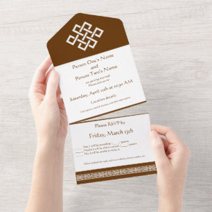 Chinese Elegance in Chocolate All In One Invitation