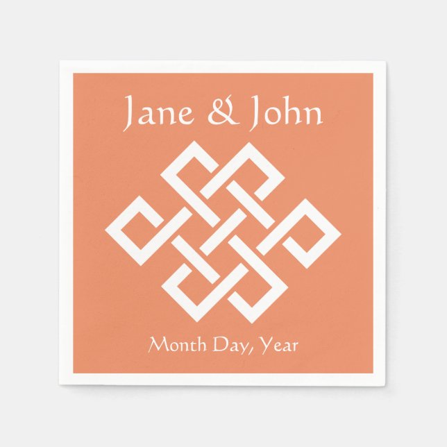 Chinese Elegance in Coral Napkins (Front)