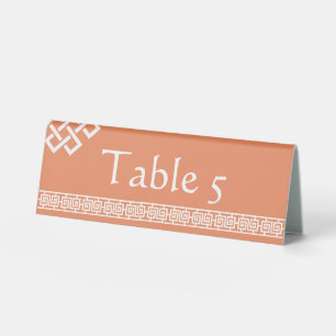 Chinese Elegance in Coral Table Tent Sign