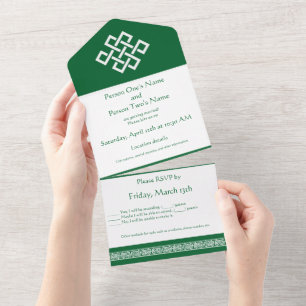 Chinese Elegance in Green  All In One Invitation