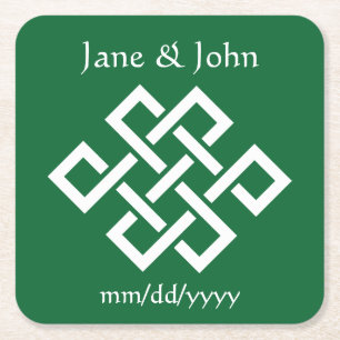 Chinese Elegance in Green Paper Coaster