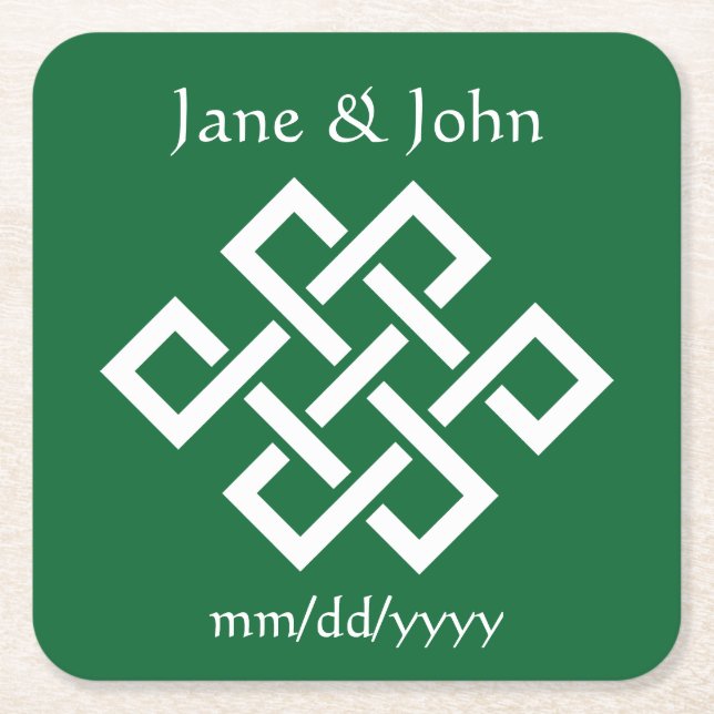 Chinese Elegance in Green Paper Coaster (Front)