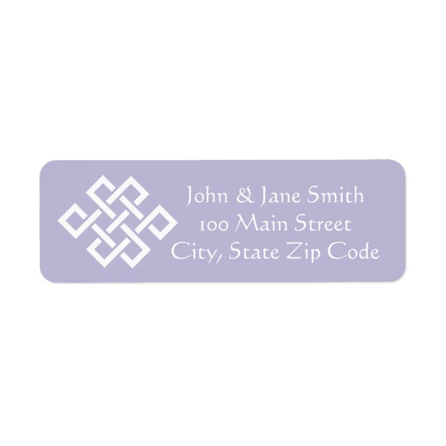 Chinese Elegance in Lavender Return Address Label (Front)