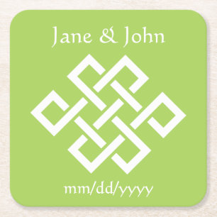 Chinese Elegance in Peridot Paper Coaster