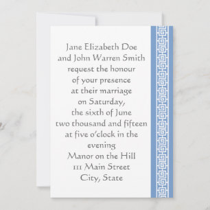 Chinese Elegance in Periwinkle Wedding Invitation