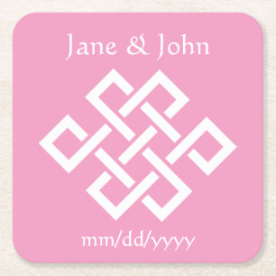 Chinese Elegance in Petal Pink Paper Coaster