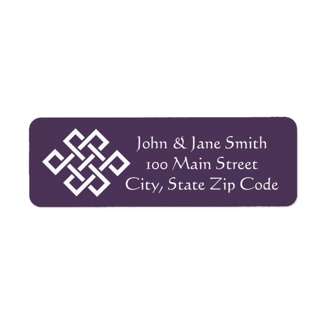 Chinese Elegance in Purple Return Address Label (Front)