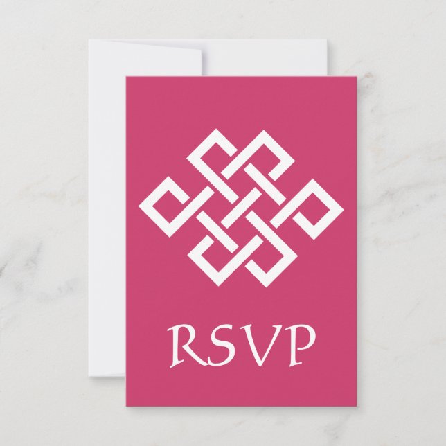 Chinese Elegance in Raspberry RSVP Card (Front)