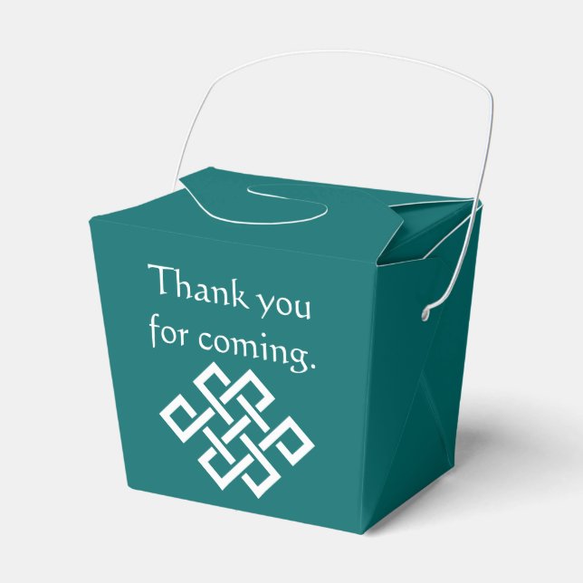 Chinese Elegance in Teal Favour Box (Front Side)