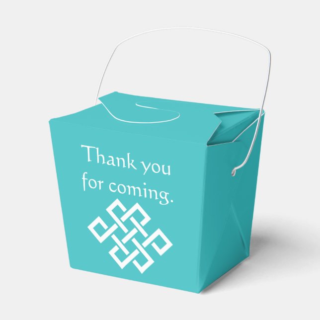 Chinese Elegance in Turquoise Favour Box (Front Side)
