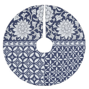 Chinese Elegance: Seamless Ornament Brushed Polyester Tree Skirt