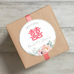 Chinese Elegant Double Happiness Wedding Classic Round Sticker<br><div class="desc">This personalised sticker will look great for your wedding favour and decoration. Also check out all checking item in this shop.</div>