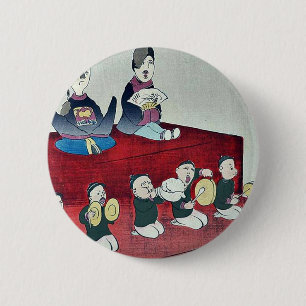 Chinese Emperor and Empress by Kobayashi,Kiyochika 6 Cm Round Badge