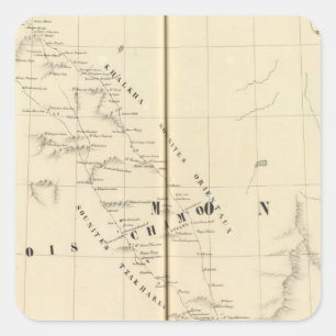 Chinese Empire, Asia 46 Square Sticker