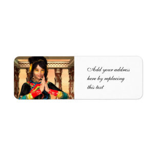 Chinese Empress Fantasy Portrait Art Return Address Label