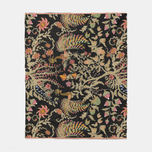 Chinese Fairy Floral Birds Pattern Fleece Blanket