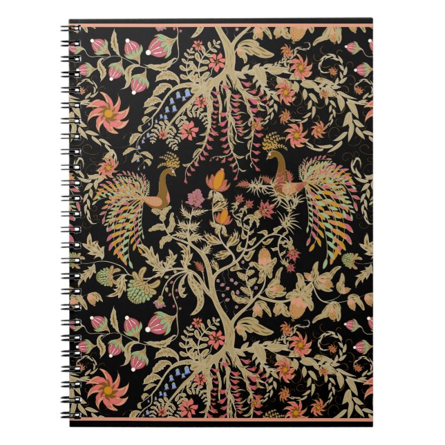 Chinese Fairy Floral Birds Pattern Notebook (Front)