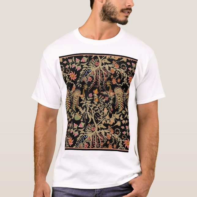 Chinese Fairy Floral Birds Pattern T-Shirt (Front)