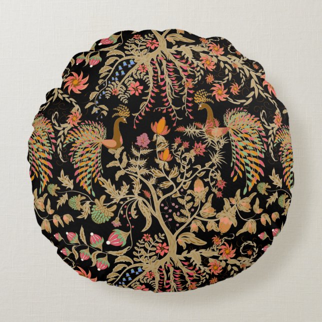 Chinese fairy floral pattern with beautiful birds  round cushion (Front)