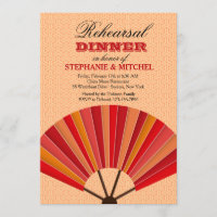 Chinese Fan Rehearsal Dinner Invitation