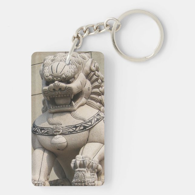Chinese Female Guardian Lion Foo Dog 石獅 Key Ring (Back)