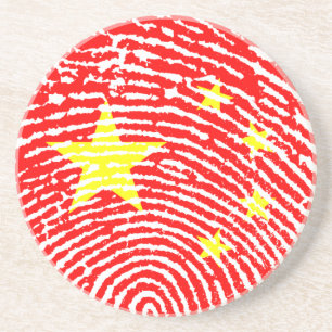 Chinese fingerprint flag coaster