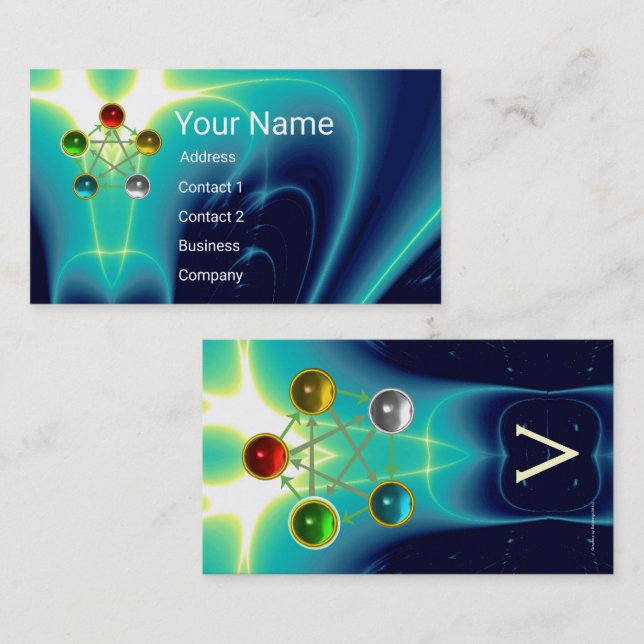 CHINESE FIVE ELEMENTS FENG SHUI SPIRITUAL ENERGY BUSINESS CARD (Front/Back)