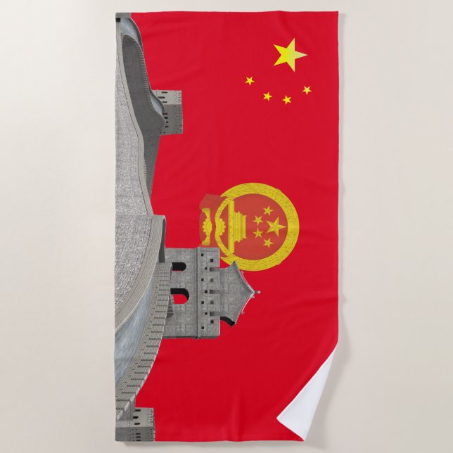 Chinese flag beach towel (Front)