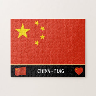 Chinese Flag & Chinese country / China Jigsaw Puzzle