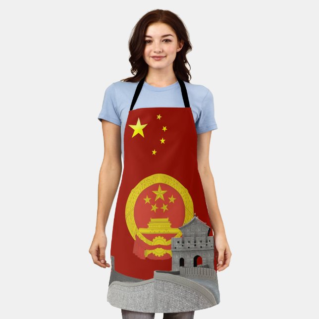 Chinese flag-National Emblem apron (Worn)
