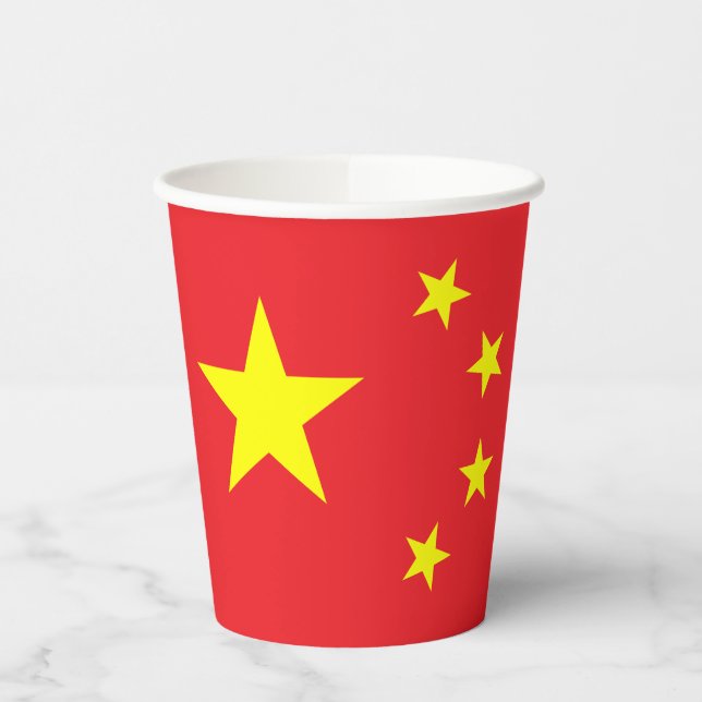 Chinese Flag Paper Cups (Left)