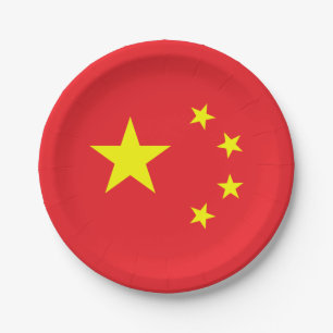 Chinese Flag Paper Plate