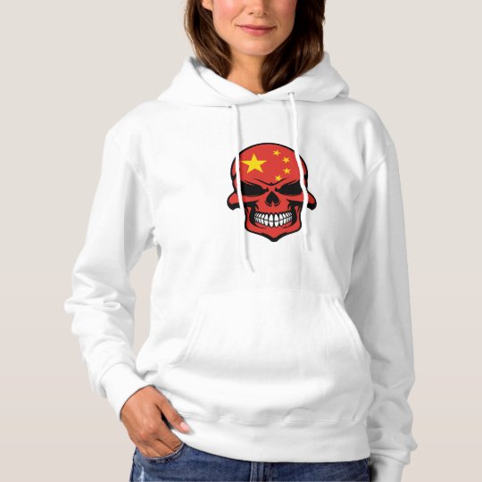 Chinese Flag Skull Hoodie