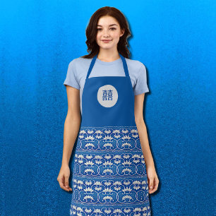 Chinese floral -double happiness apron