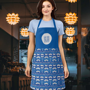Chinese floral -double happiness apron