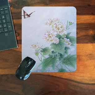 Chinese Flower with Butterfly Mouse Pad