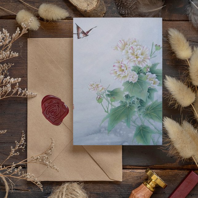Chinese Flower with Butterfly Postcard (Creator Uploaded)