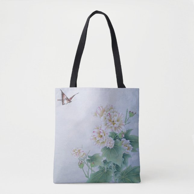Chinese Flower with Butterfly  Tote Bag (Front)