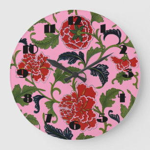 Chinese Flowers Wall Clock